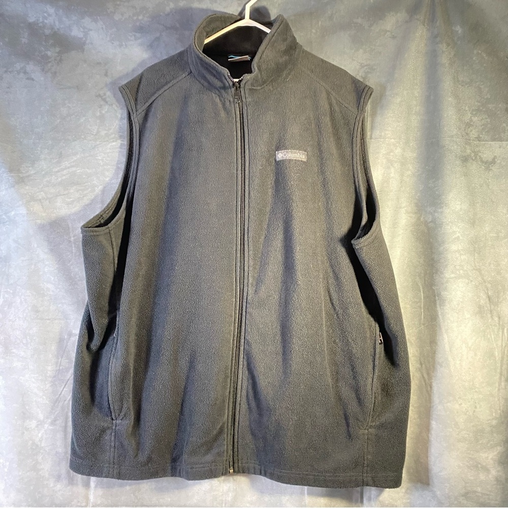 Columbia Sweater Vest 3XT Grey Fleece Full Zip Lightweight Made In Bangladesh